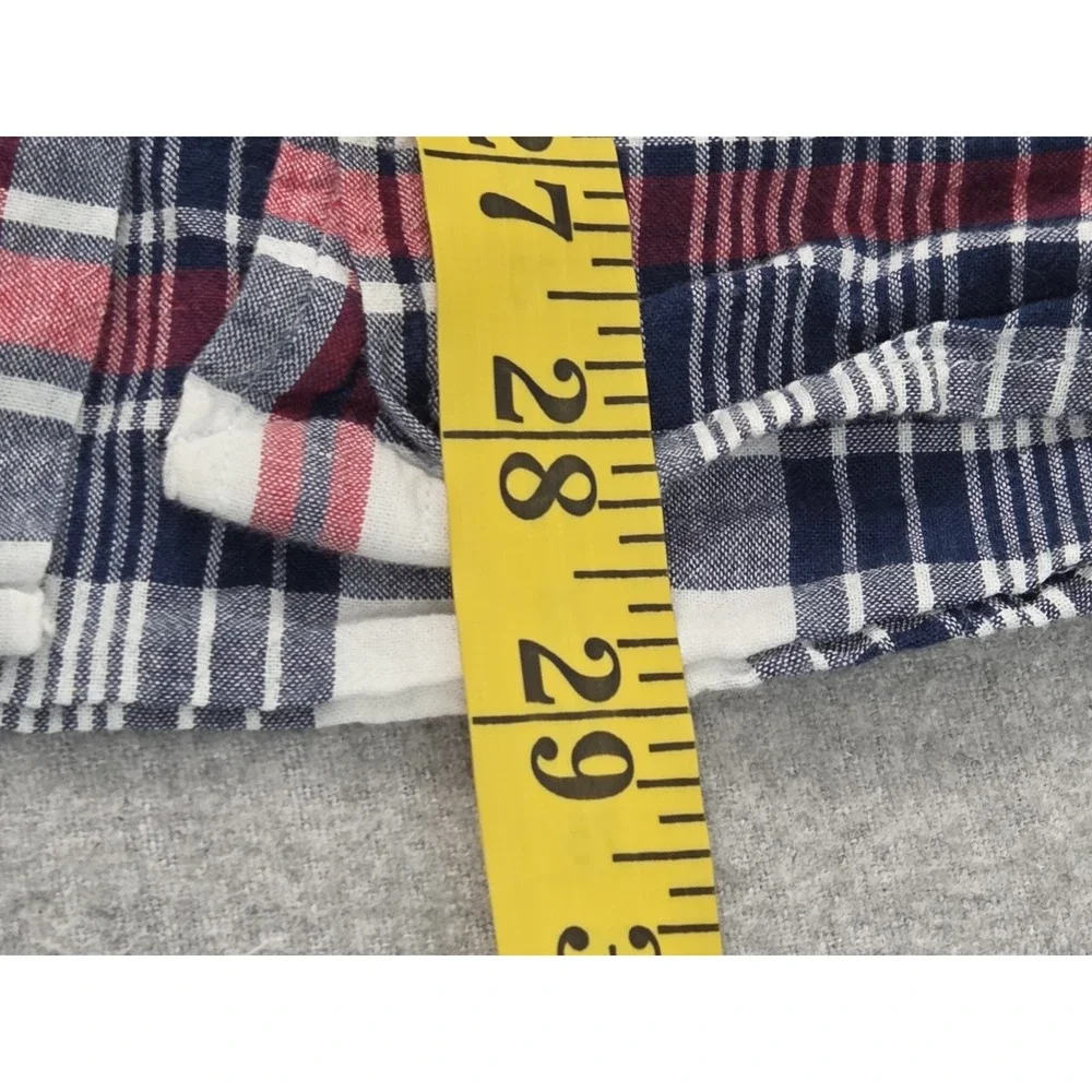 RALPH LAUREN Boys XL 18-20 Button Up SHIRT Short Sleeve RED White Blue PLAID
